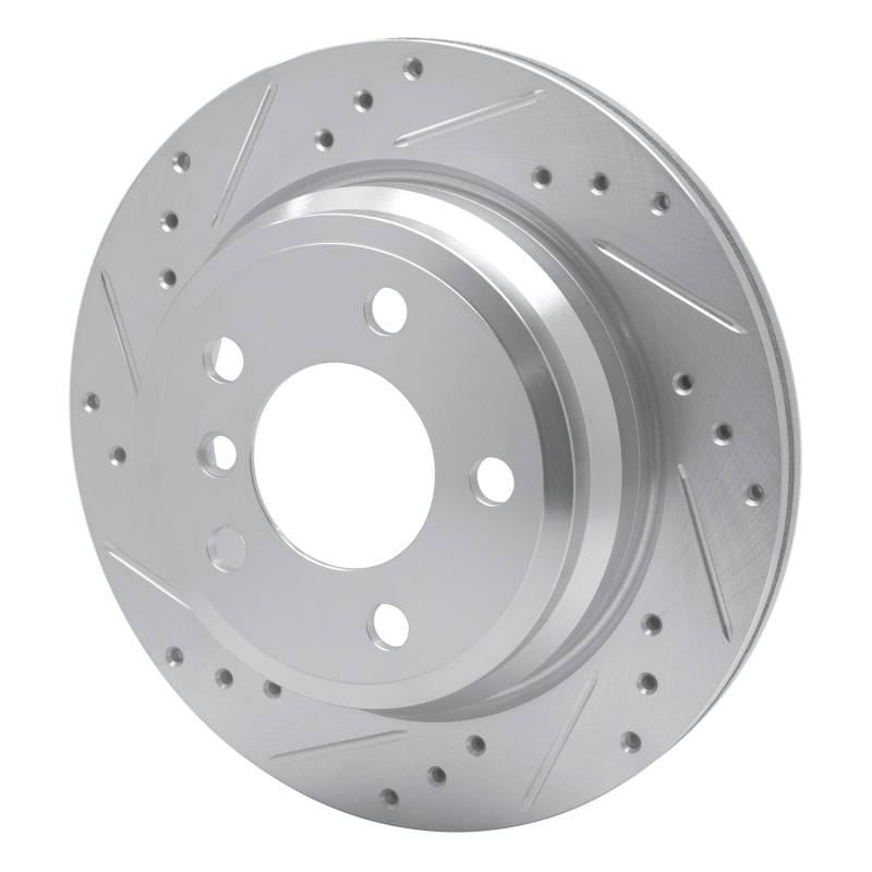 BMW 430I Gran Coupe Brake Rotor (1) - Rear Left - R1 Concepts - Drilled & Slotted - Silver - `06-`20